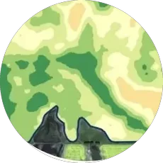Colour-coded plant vigour map of a field